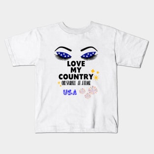 Love My country One sparkle at a time Kids T-Shirt